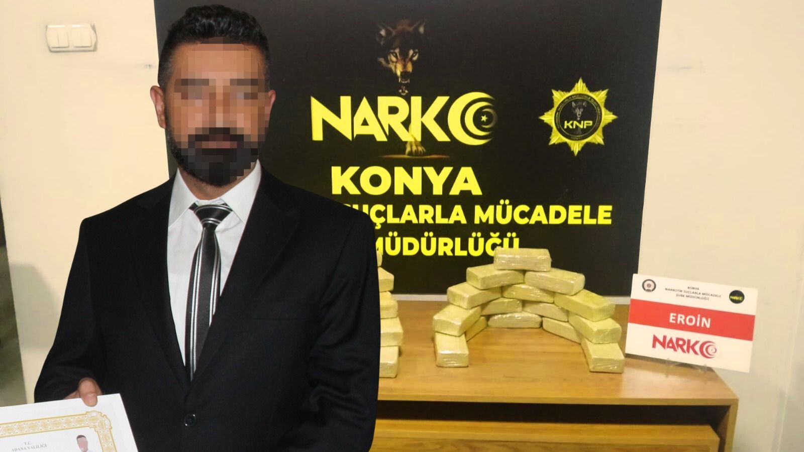 Konya'da 24 kilo eroinle yakalanan ödüllü polise 26 yıl hapis cezası