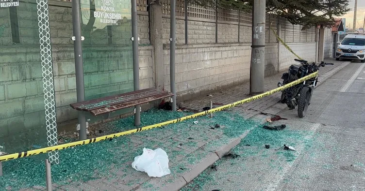 Konya'da 17 yaşındaki genç Motosikletle otobüs durağına daldı! Hayatını kaybetti