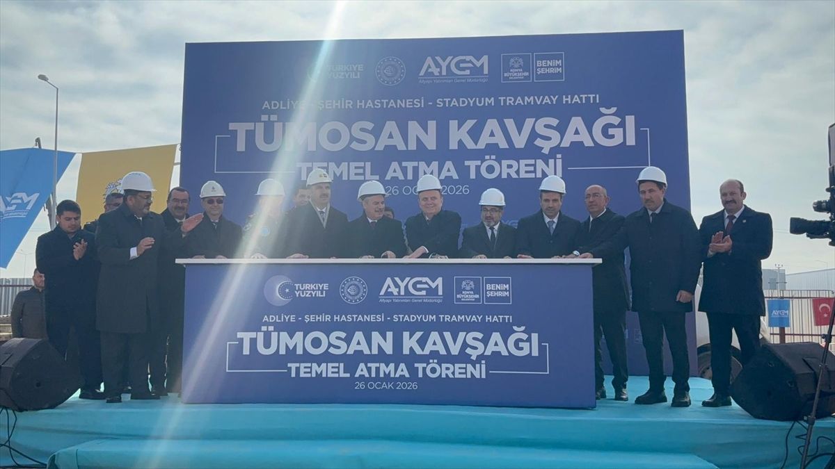 Konya'da Şehir Hastanesi-Stadyum Tramvay Hattı 2. etabının temeli atıldı
