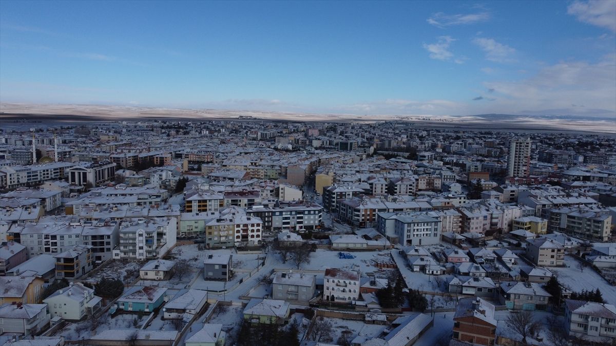 Kulu'da kar yağışı