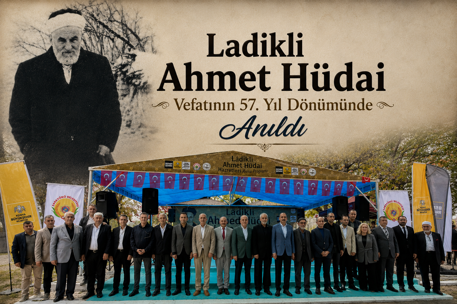 Konya’nın Manevi Önderlerinden Ladikli Ahmet Hüdai Vefatının 57. Yıl Dönümünde Anıldı