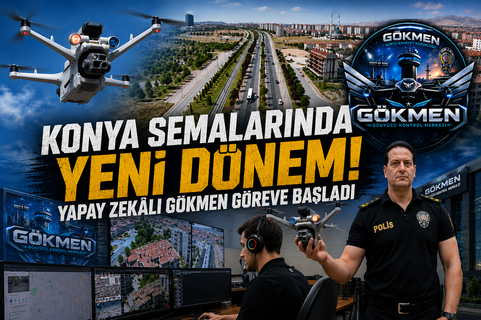 Konya Semalarında Yeni Dönem! Yapay Zekâlı GÖKMEN Göreve Başladı