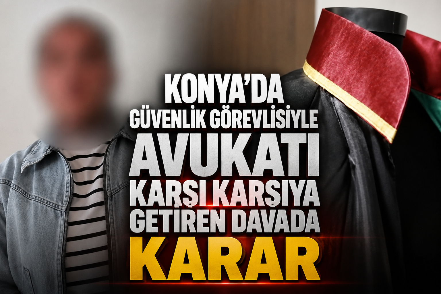 Konya'da güvenlik görevlisiyle avukatı karşı karşıya getiren davada karar