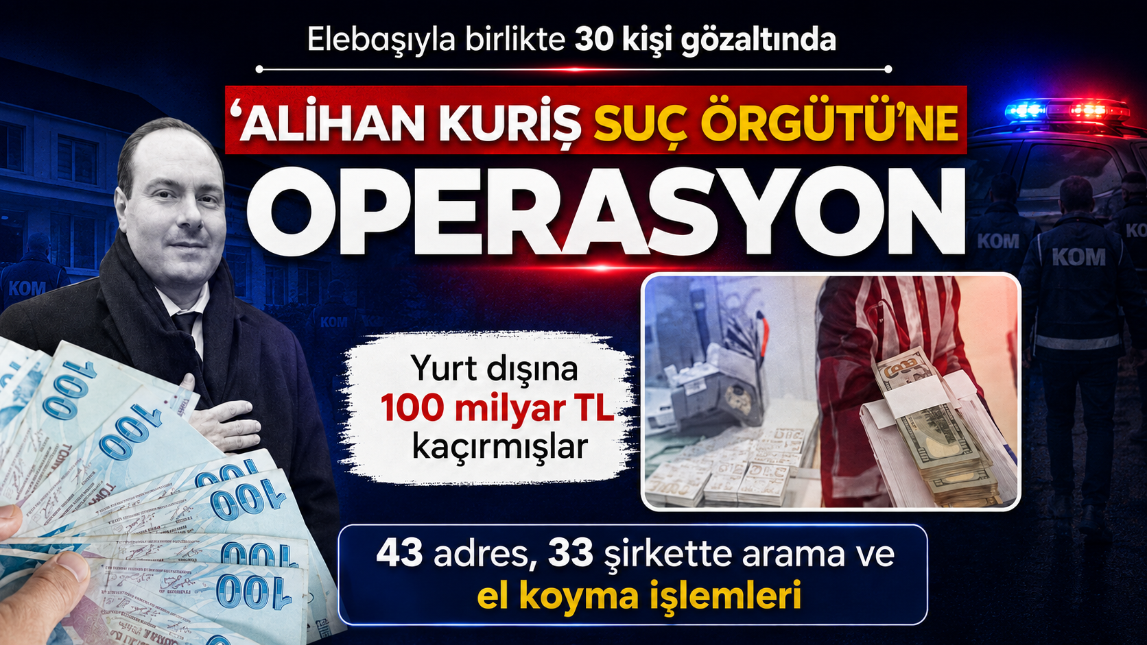 'Alihan Kuriş Suç Örgütü'ne operasyon: 100 milyar TL yurt dışına kaçırılmış! Çok sayıda silah ele geçirildi
